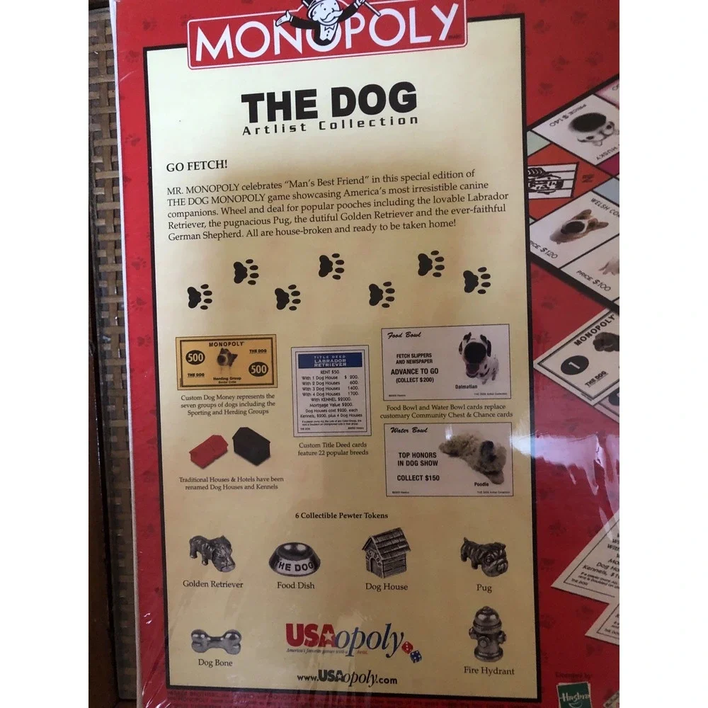 Monopoly The Dog Artlist Collection By Parker Brothers 2003 New Factory Sealed - Picture 5 of 11